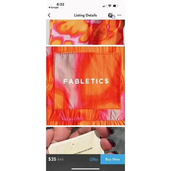 Ultra High-Waisted Piped Nylon Short Sz large - Picture 3 of 5